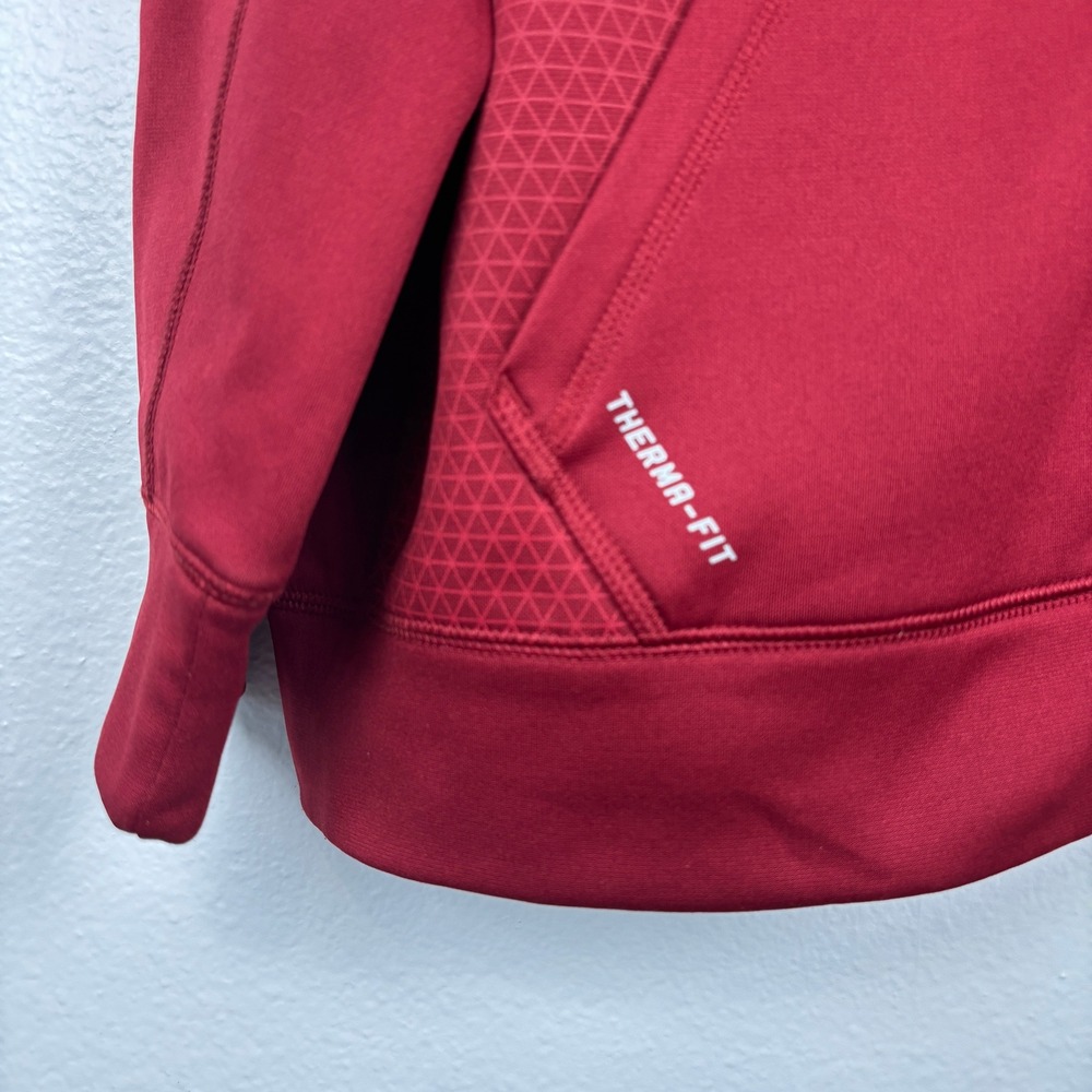 Nike Therma-FIT Full Zip Hoodie Maroon Geometric Pattern Mens XXL Athletic - Picture 9 of 14